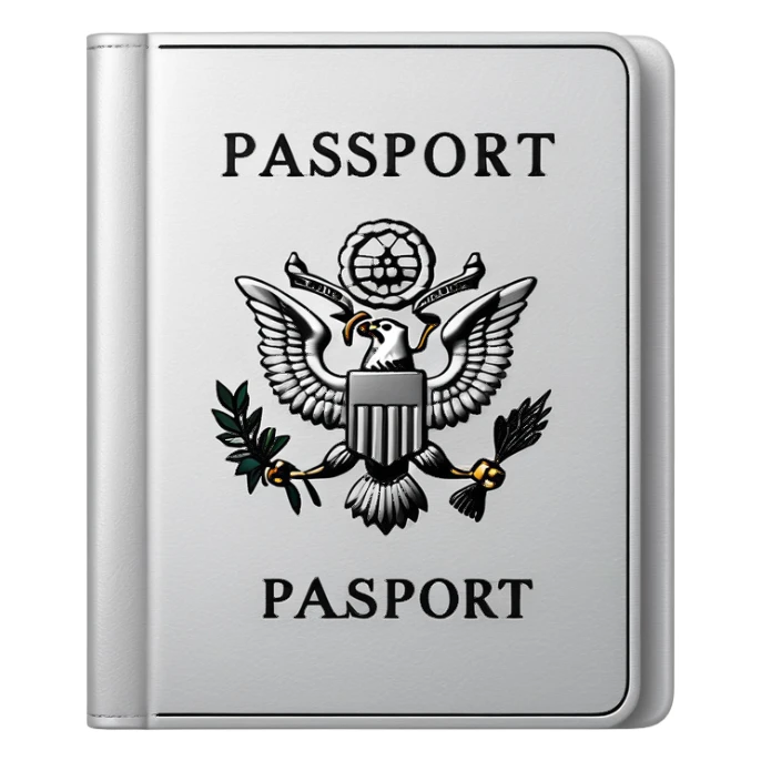 Pale silver passport sticker