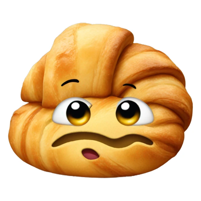 croissant with a face  sticker
