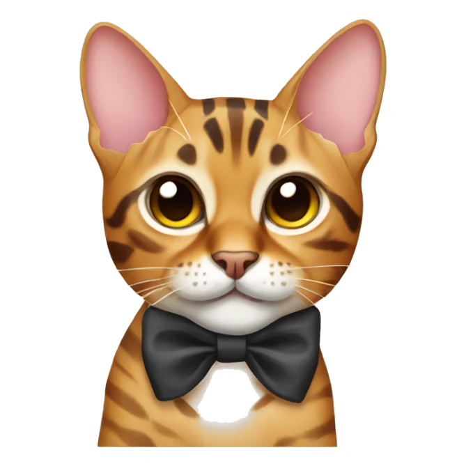 bengal cat wearing a bow sticker