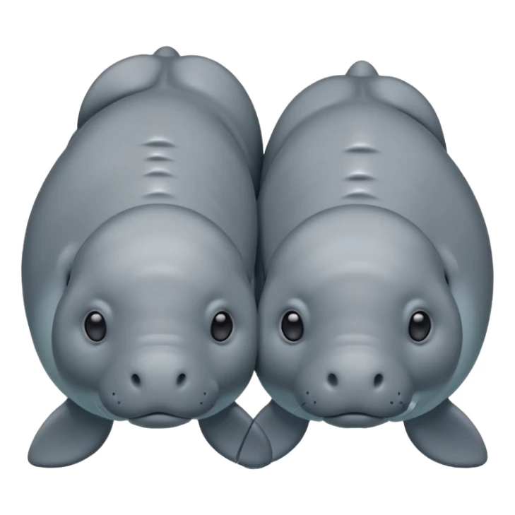 two manatees sad and distant sticker