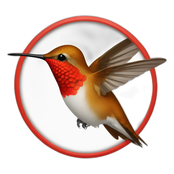 hummingbird red in circle empty sticker