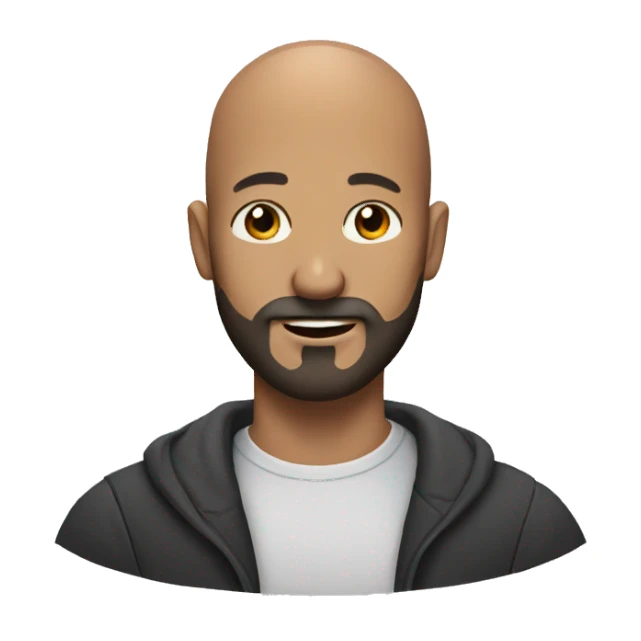 bald man with beard portrait sticker