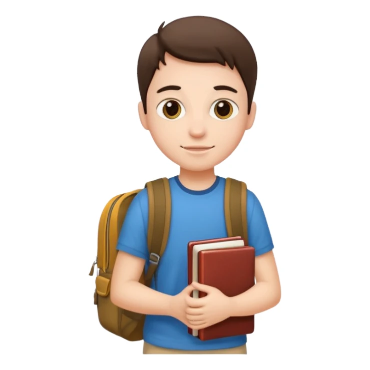 Student carrying backpack and books sticker