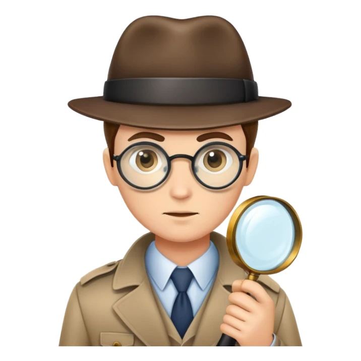 detective with magnifying glass sticker