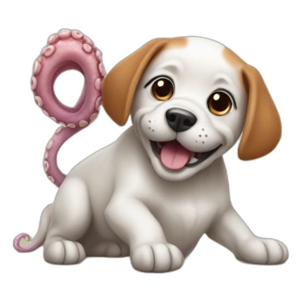dog-holding-octopus sticker