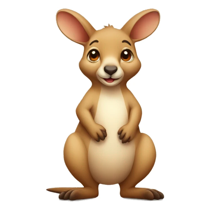 Cute little chubby kangaroo sticker