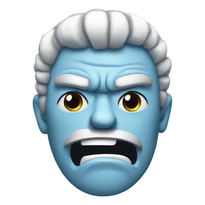 Angry freezing emoticon sticker