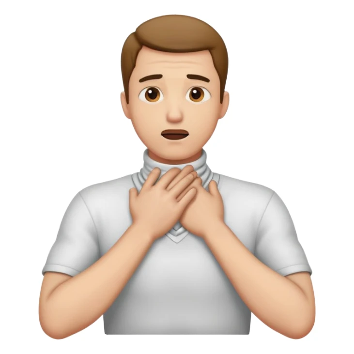 Man with hands oh his neck choking ￼ sticker