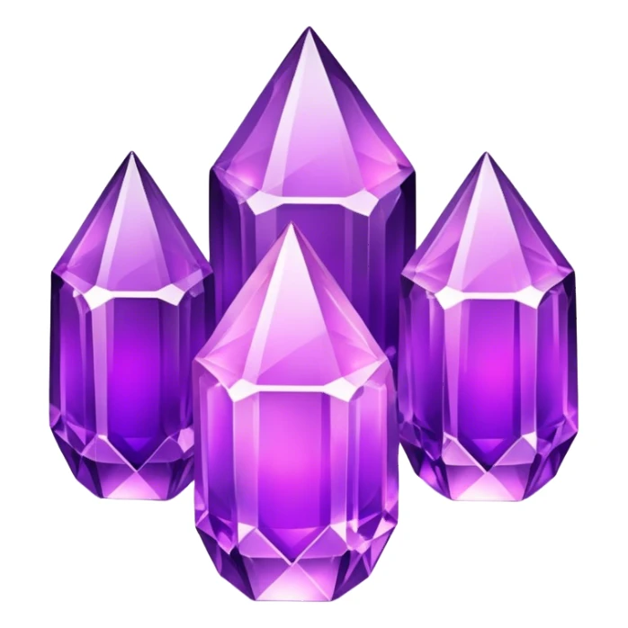 3 purple glowing crystals sticker