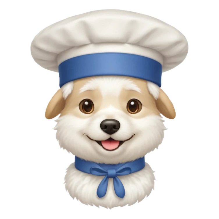 chef white dog sticker