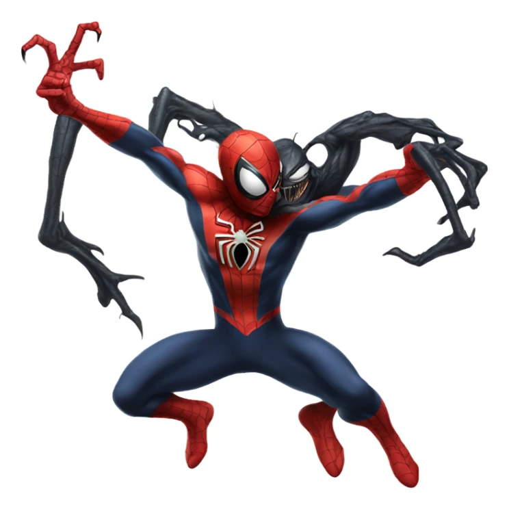spiderman battiling with venom sticker