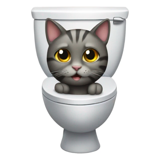 Cat going on a toilet sticker