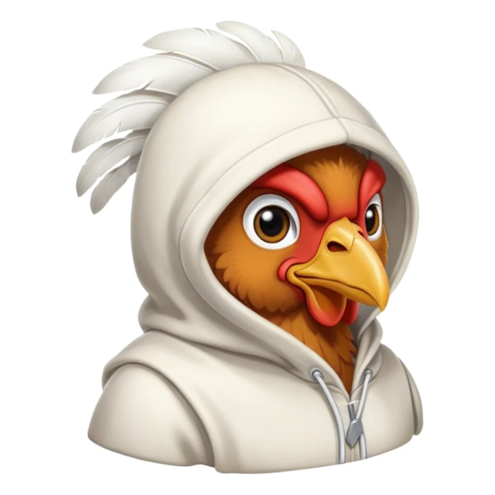 Chicken wearing hoodie  sticker
