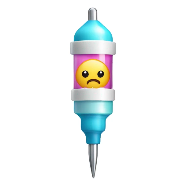 Cute syringe for injection with needle sticker