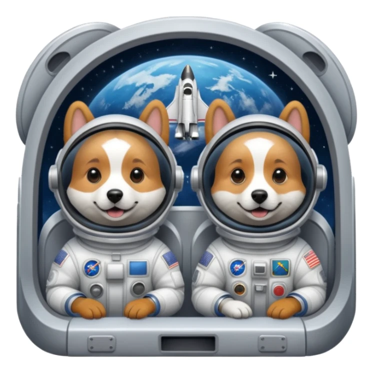 dogs flying space shuttle sticker