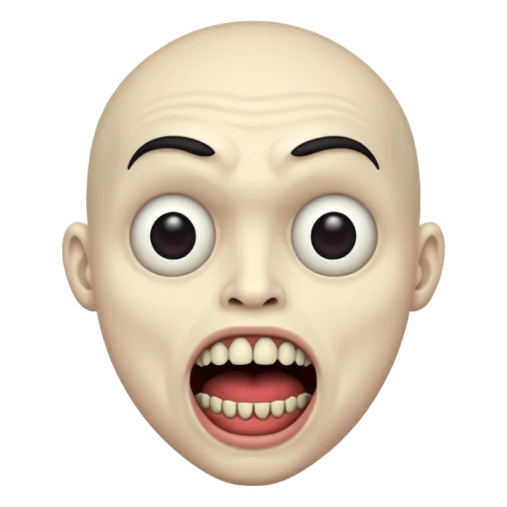 Creepy man with big mouth sticker