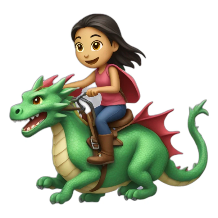 Girl Riding Dragon sticker