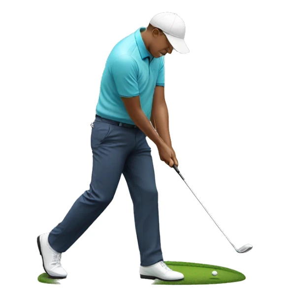 Golfer putting  sticker