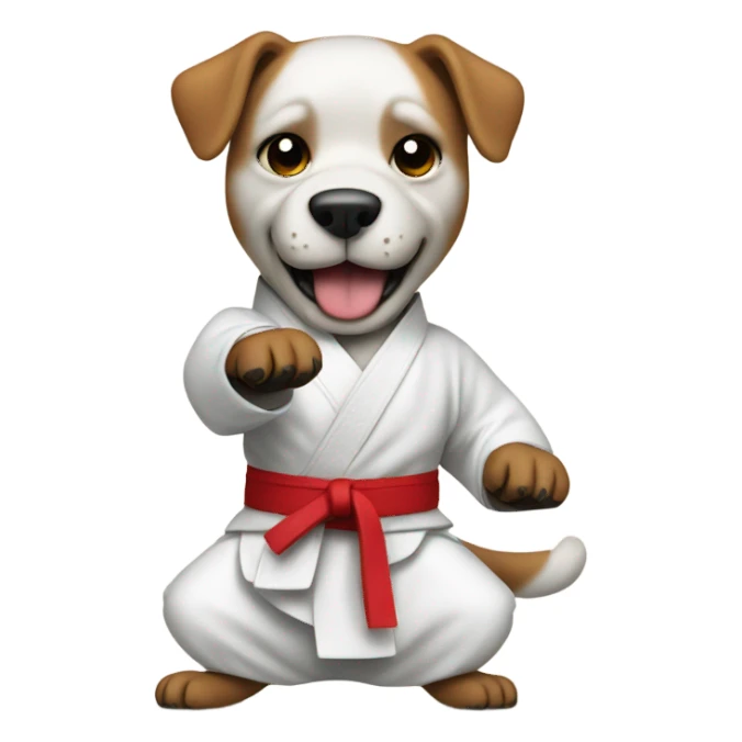 Dog doing karate sticker
