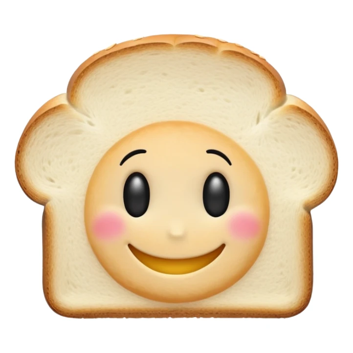 Slice of white bread with a smiley face, Bimbo bread sticker