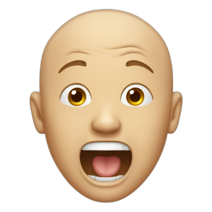 bald man screaming sticker