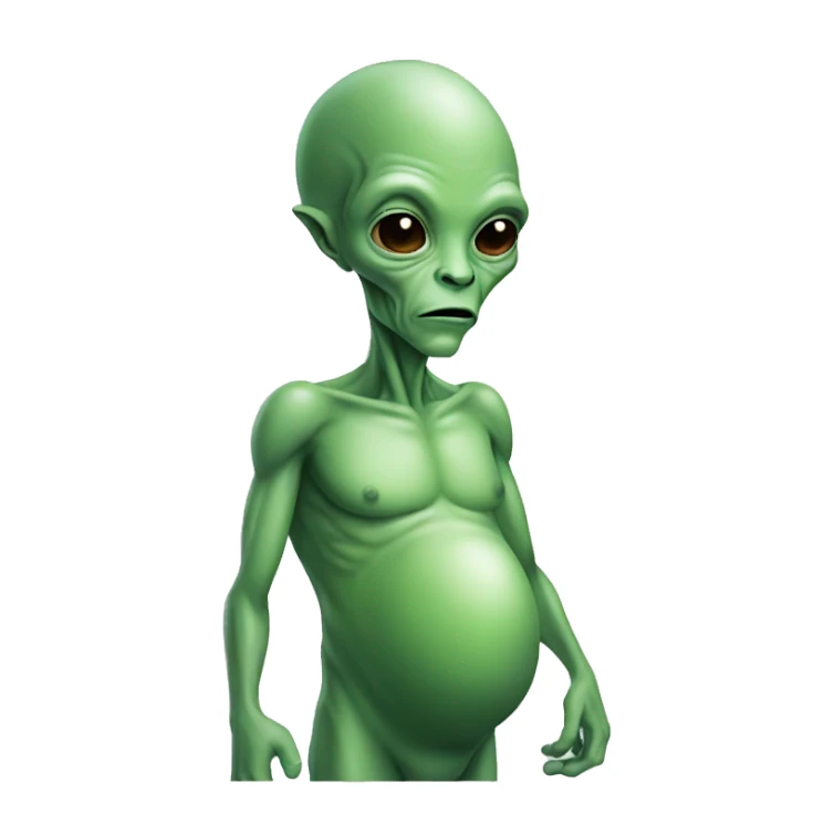 Pregnant alien man sticker