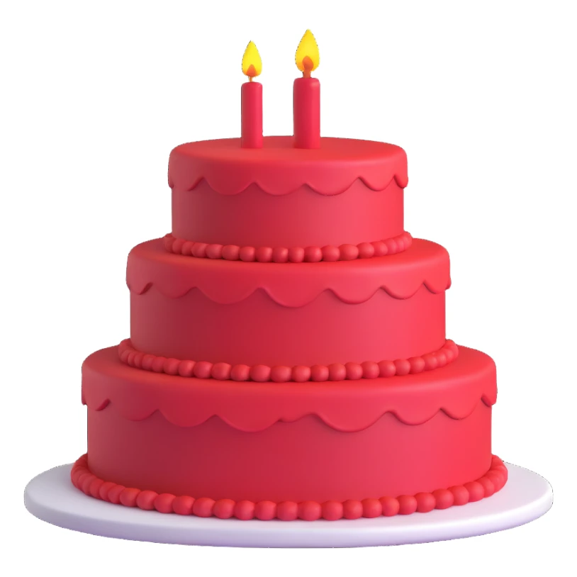 red birthday cake sticker