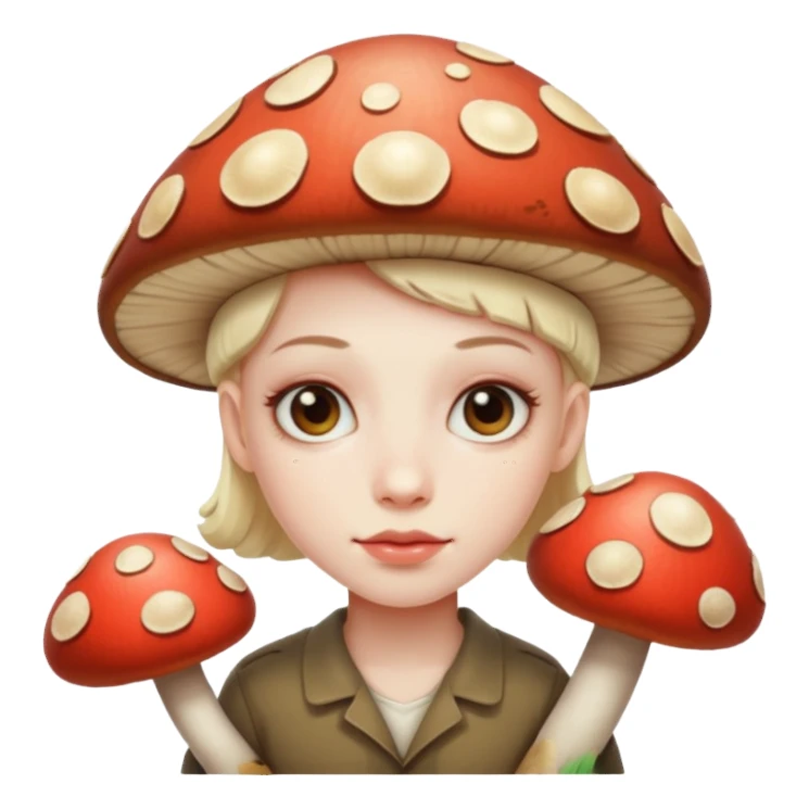 Person with mushrooms sticker