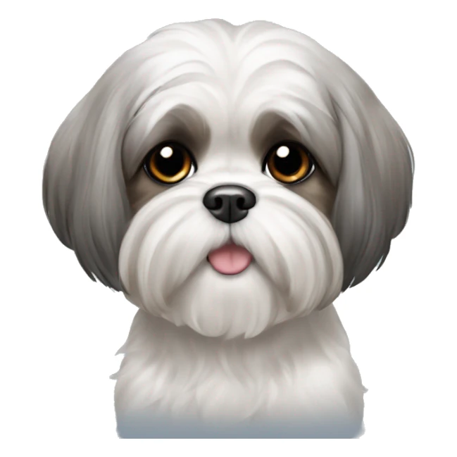 Shih tzu with gray ears long legged  sticker