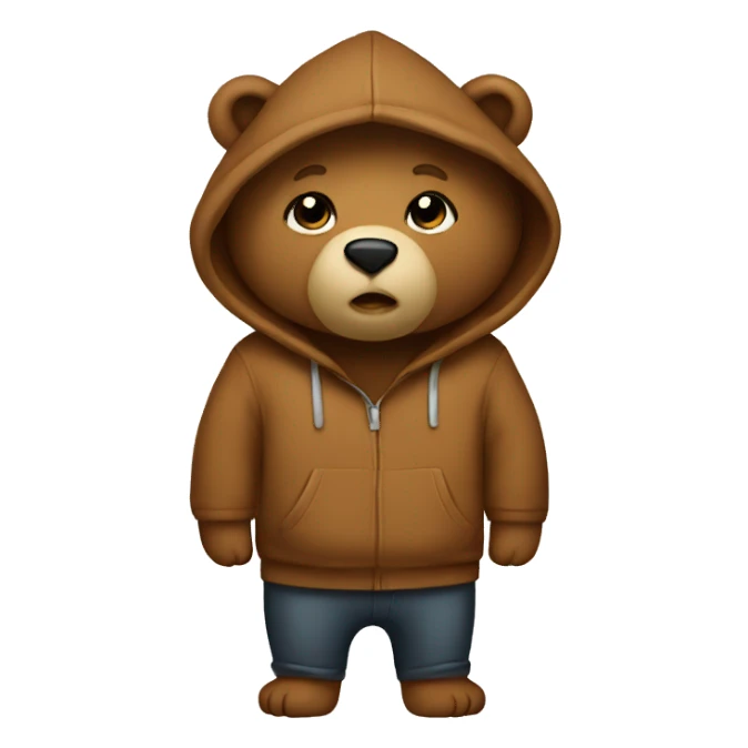 Bear with hoodie sticker