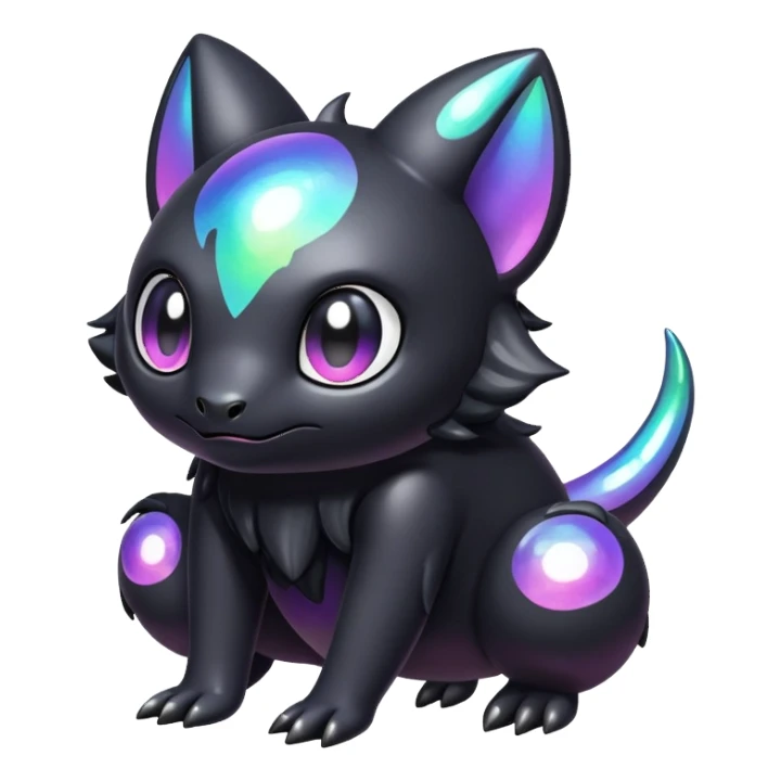  Iridescent black dark fakemon-creature   sticker