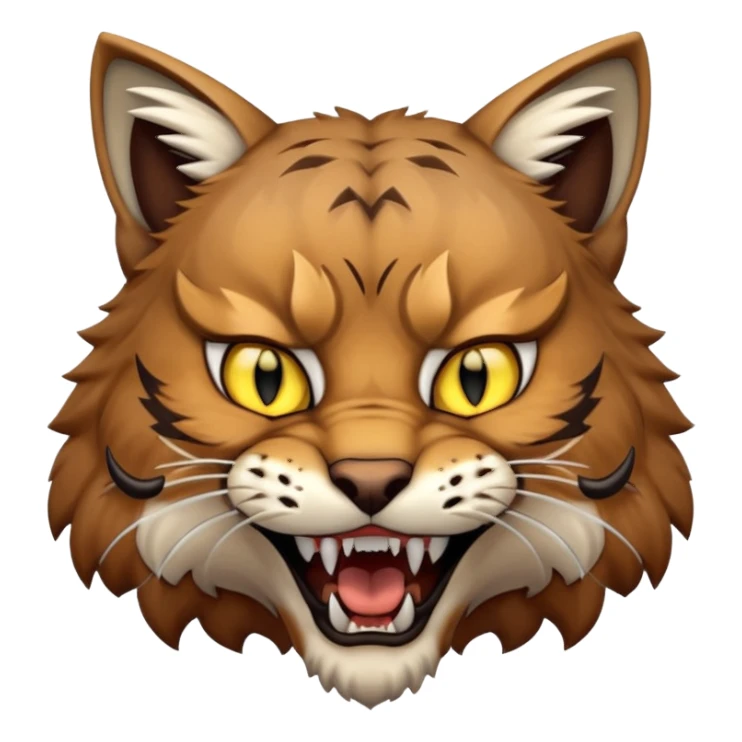 Bobcat with long upper fangs sticker