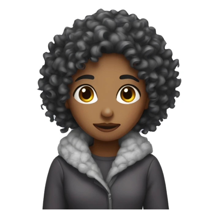 Curly Girl with cold sticker