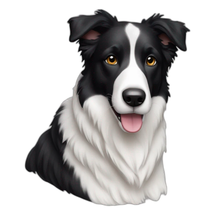 white and black mixed dog border collie sticker