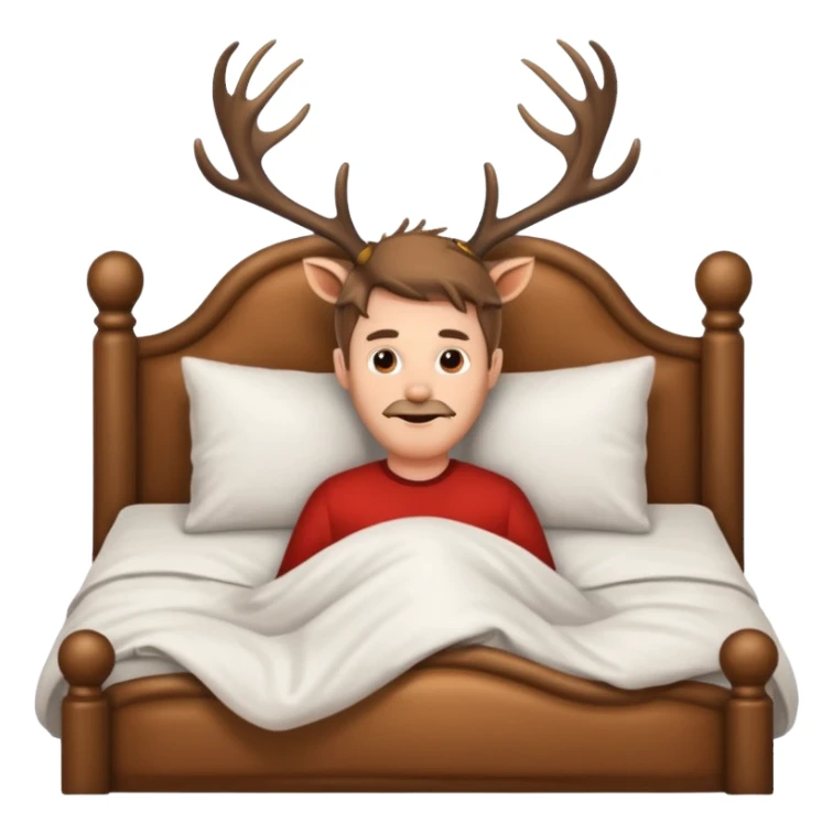 Deer white guy in bed sticker