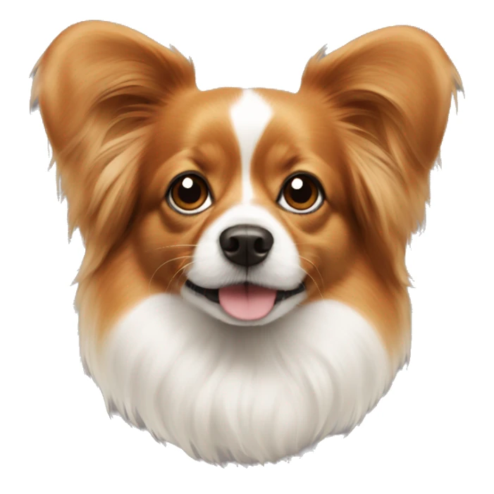 Papillon dog with bubble on nose sticker