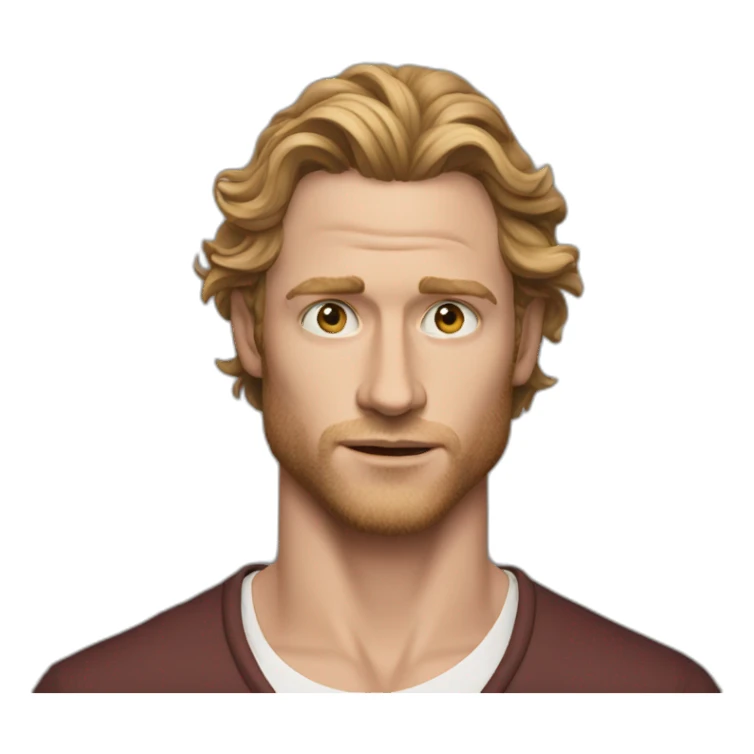 long hair actor sam reid sticker