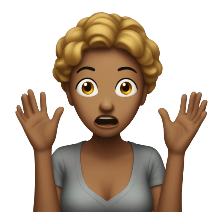 create a scared woman with her hands on herface sticker