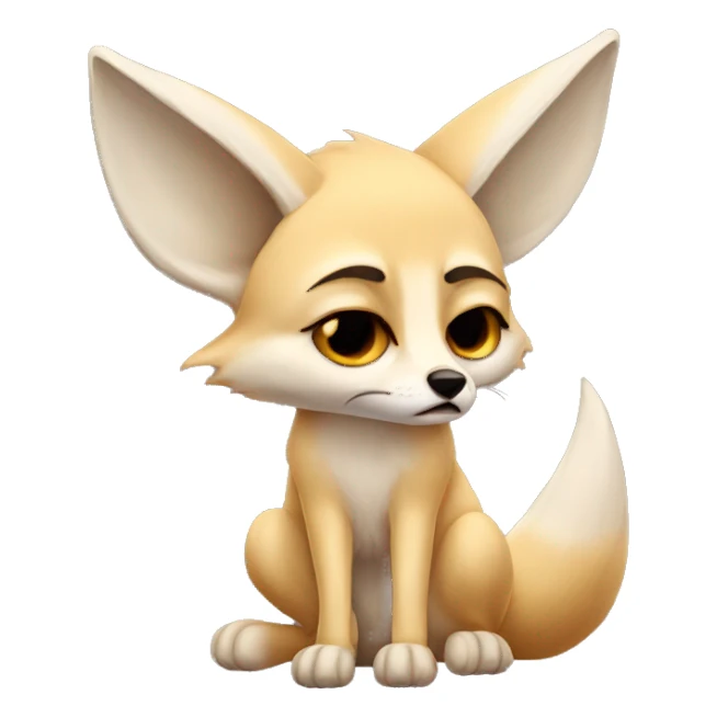 Sad Fennec Fox Crying sticker