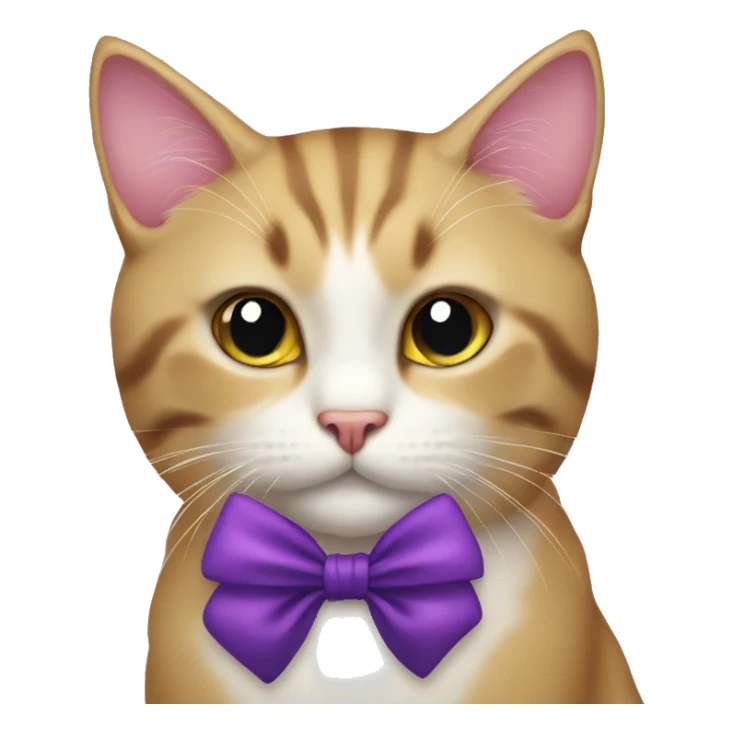 Cat with purple bow sticker