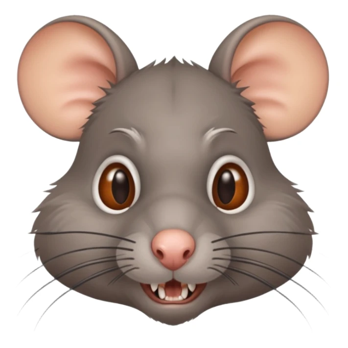 a crazy rat with grey fur sticker