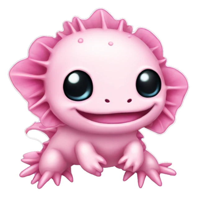 pink cute axolotl stitch chibi sticker