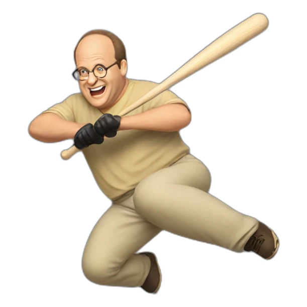 george costanza swinging bat sticker