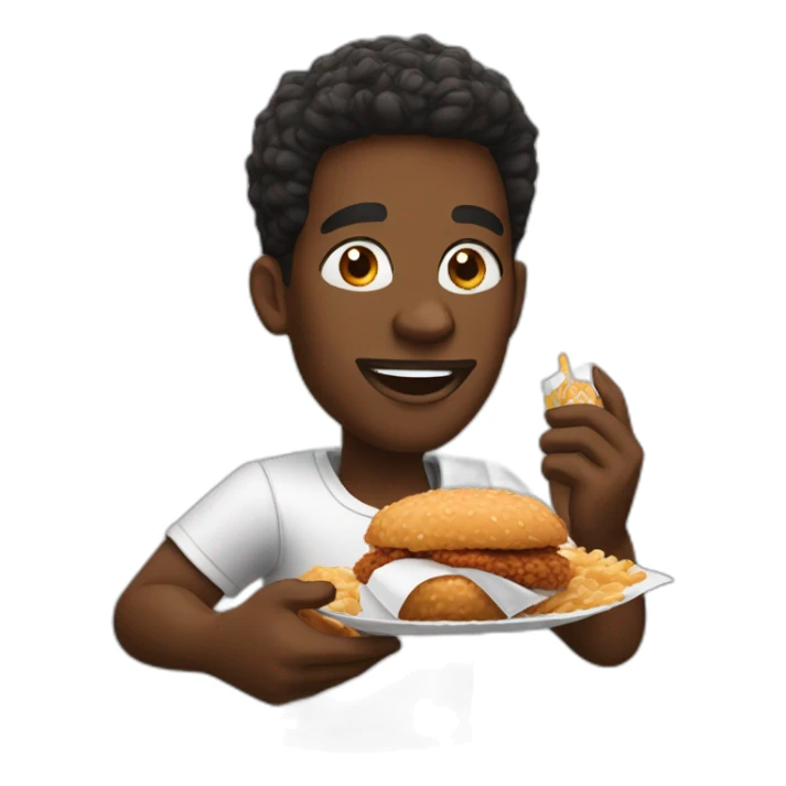 A Black man eating kfc sticker
