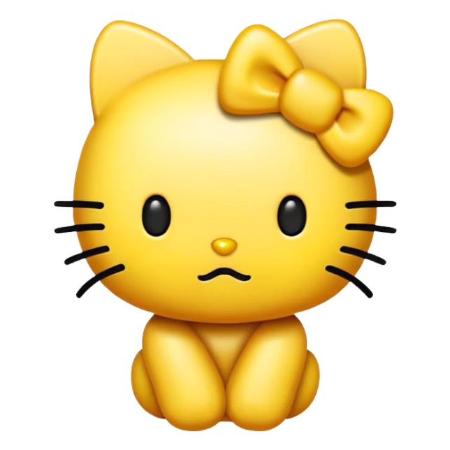 hello kitty yellow like an emoji  sticker