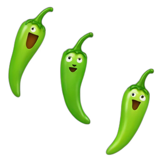 green cartoon chilli with cat face sticker