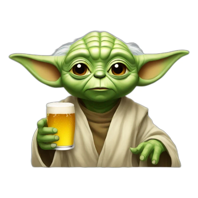 Yoda with beer  sticker