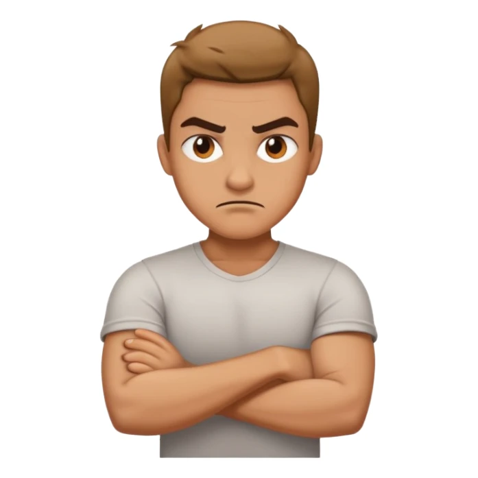 Mad face crossing arms sticker