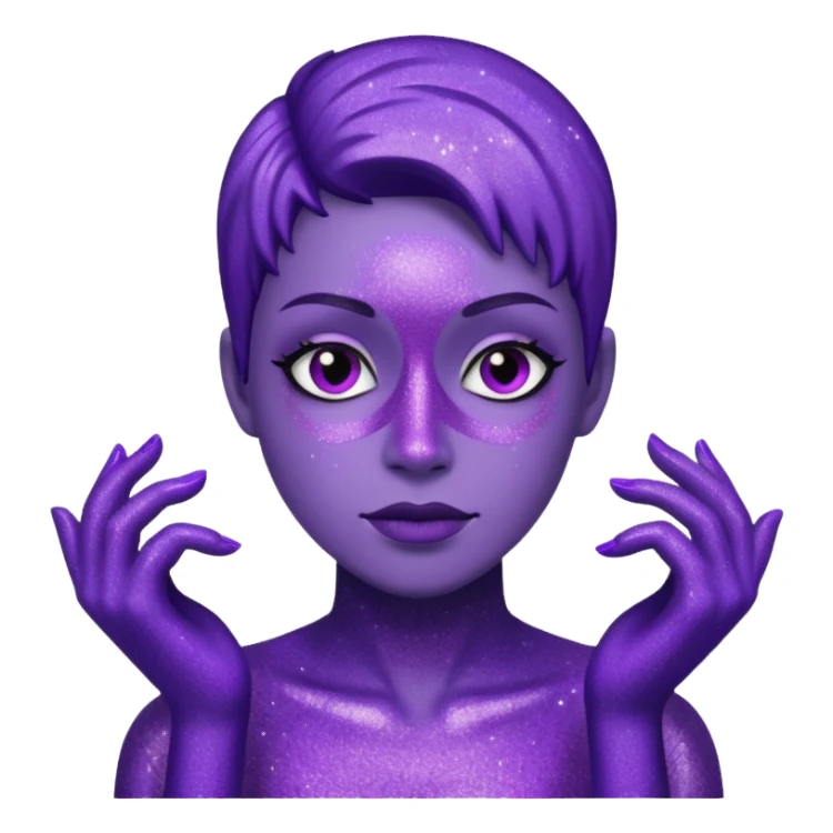 Purple Glitter worker sticker