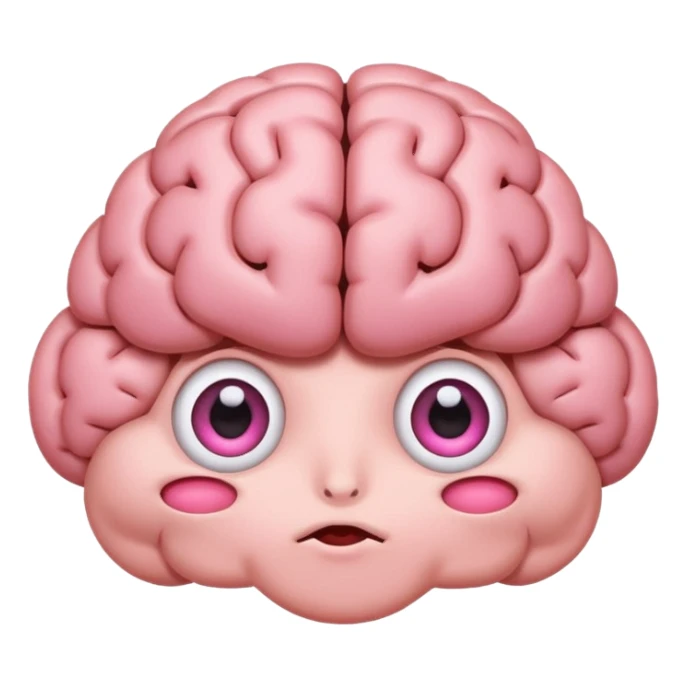 cute brain with only eyes sticker